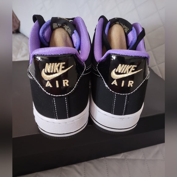 NIB Nike Air Force 1 '07 LV8 EMB World Champ Black and Purple Size 9 1/2 - Picture 4 of 6